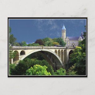 Adolphe Bridge från Luxemburg City med vykort