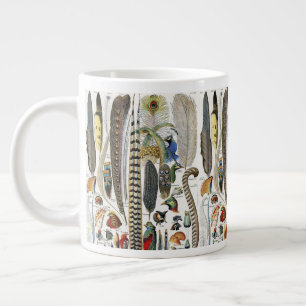 Adolphe Millot Dark Academia Vintage Fågel Fjäder Jumbo Mugg