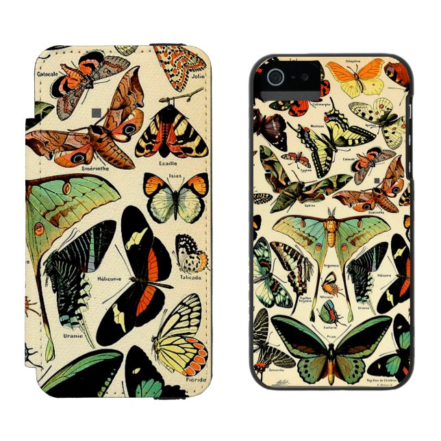 Adolphe Millot Papillons Incipio iPhone Wallet Cas Skal (Sida vid Sida)
