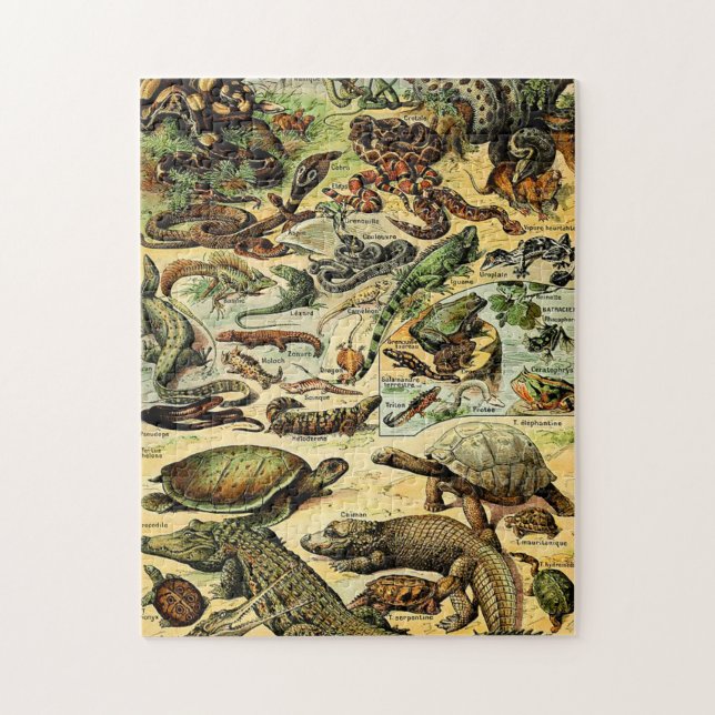 Adolphe Millot Reptiles 2 Jigszawa Puzzle Pussel (Vertikal)