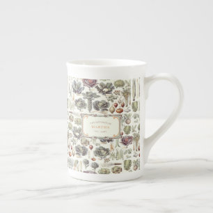 Adolphe Millot Vegetable Mönster Bone China Mugg Benporslin Mugg