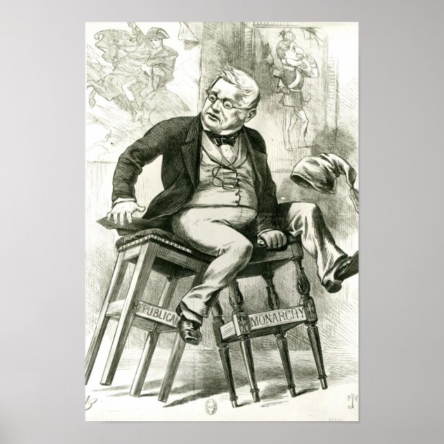 Adolphe Thiers med två Poster (Framsidan)