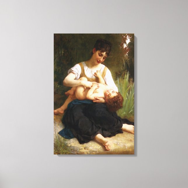 Adolphus Child och Tonåring av William Bouguereau Canvastryck (Framsida)