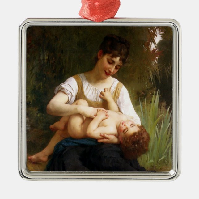 Adolphus Child och Tonåring av William Bouguereau Julgransprydnad Metall (Framsidan)