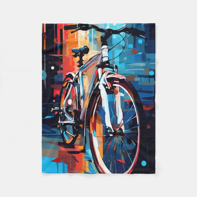 ADOM Abstrakt cykelkonst kastfilt Fleecefilt (Framsidan)