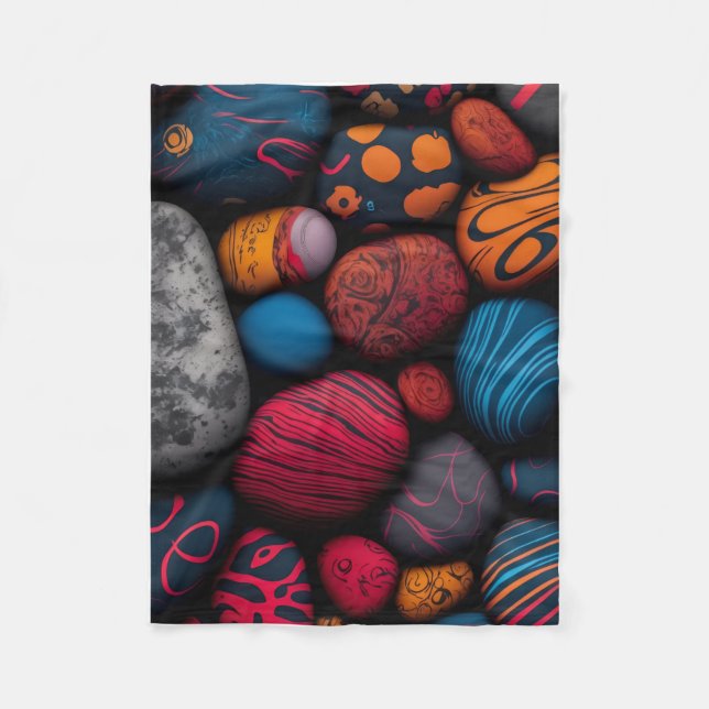 ADOM Abstrakt Målade Stenar Kast Blanket Fleecefilt (Framsidan)