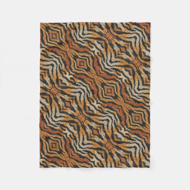 ADOM Abstrakt Tiger Randig Filtsköld Fleecefilt (Framsidan)