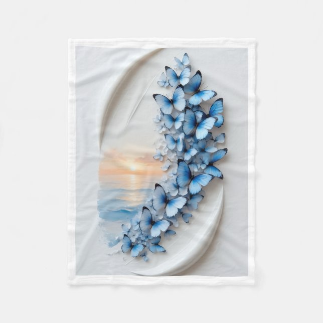 ADOM Azure Butterfly Flight Blanket Fleecefilt (Framsidan)