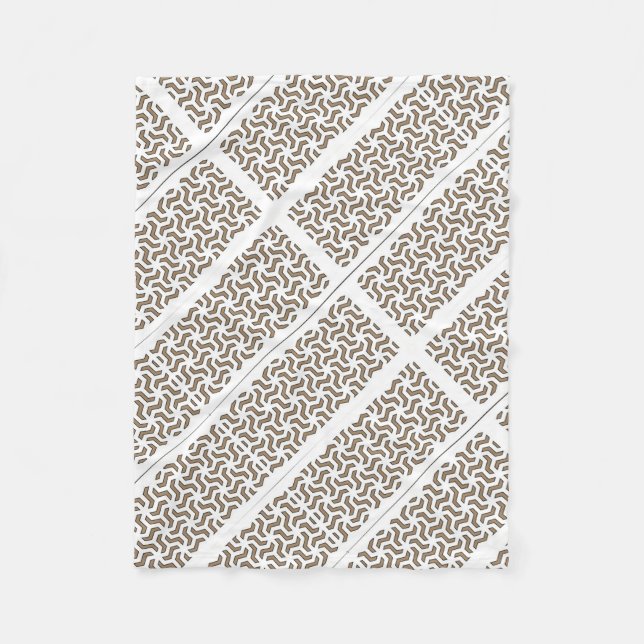 ADOM Beige Geometrisk Gitterfilt Fleecefilt (Framsidan)