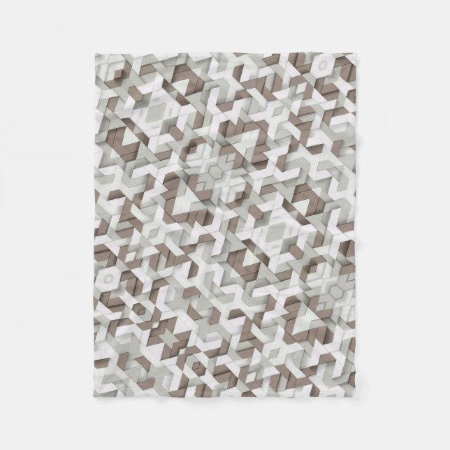ADOM Beige Geometrisk Gobelängfilt Fleecefilt (Framsidan)