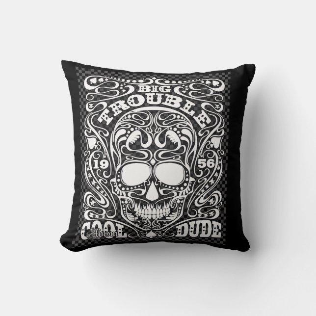 ADOM "Big Trouble" Kvinnors Långärmad T-Shirt Kudde (Framsida)