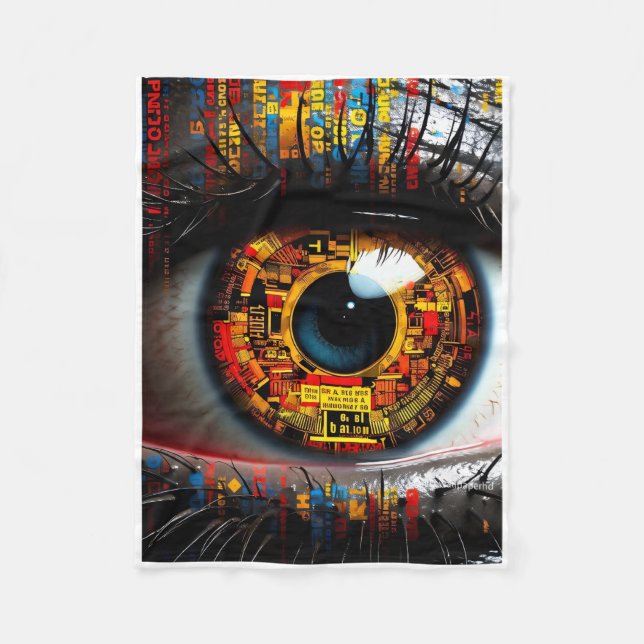 ADOM Cybernetic Tech Eye Kastmadrass Fleecefilt (Framsidan)