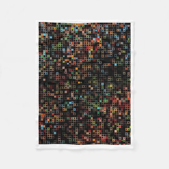 ADOM Färgglad Pixelkonst Mosaikfilt Fleecefilt (Framsidan)