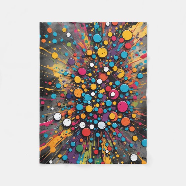 ADOM Färgrik Paint Splash Kastyta Fleecefilt (Framsidan)