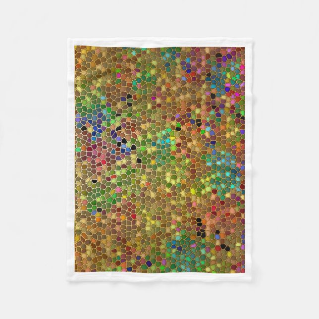 ADOM Färgrik Stentessellation Filttäcke Fleecefilt (Framsidan)