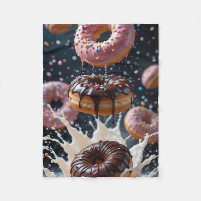 ADOM Floating Donuts Milk Splash Blanket Fleecefilt (Framsidan)