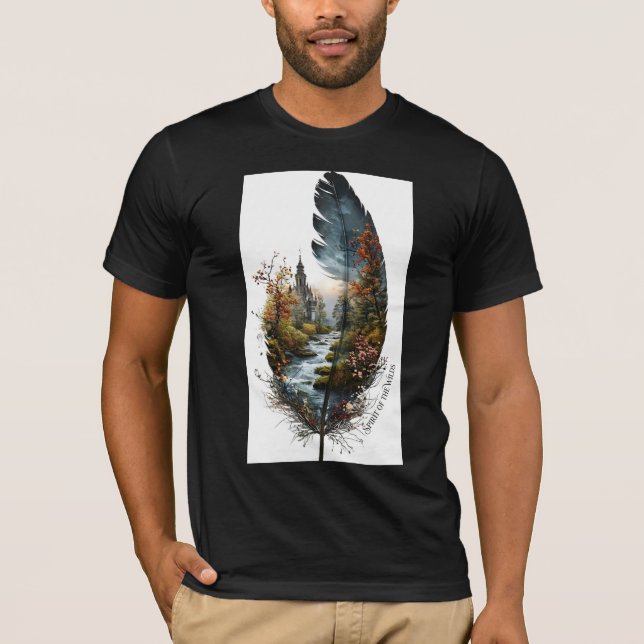 ADOM "Förtrollad Fjäder" Herr Grafisk T-Shirt (Framsida)