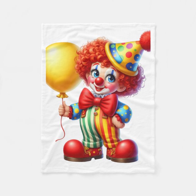 ADOM Glad Cirkusclownfilt Fleecefilt (Framsidan)