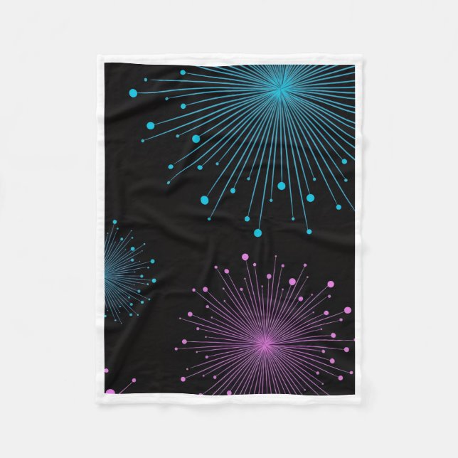 ADOM Glowing Fireworks Abstract Blanket Fleecefilt (Framsidan)