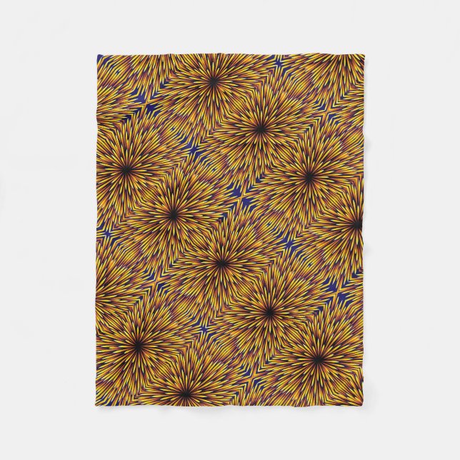 ADOM Golden Sunflower Mandala-filtsköld Fleecefilt (Framsidan)