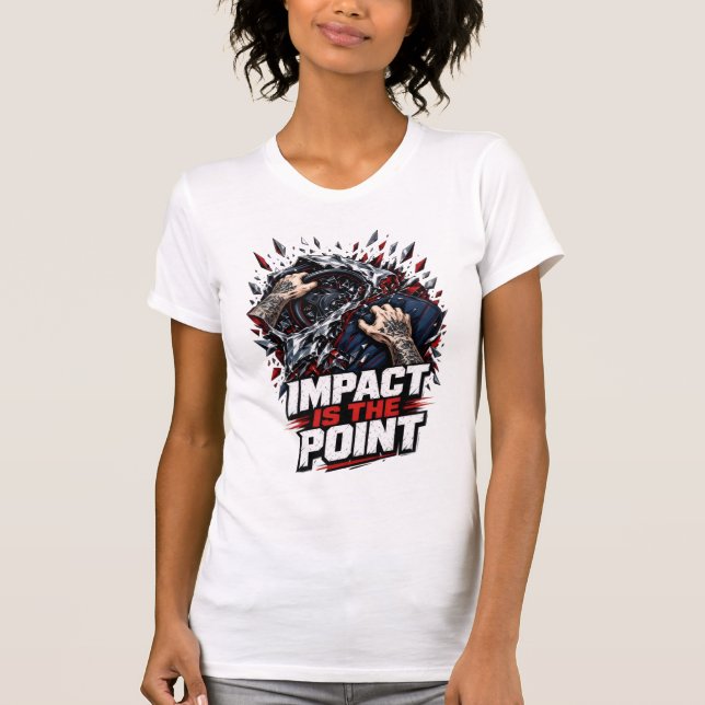 ADOM Impact Is The Point Vit T-shirt (Framsida)