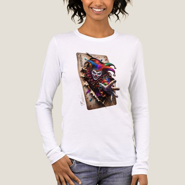 ADOM Joker Playing Card Long Sleeve Tee (Framsida)