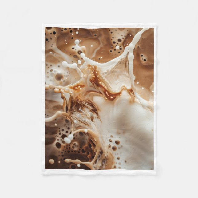 ADOM Kaffe & Mjölk Splash Artfilt Fleecefilt (Framsidan)