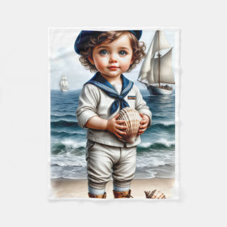ADOM Little Sailor Kids Art Blanket Fleecefilt