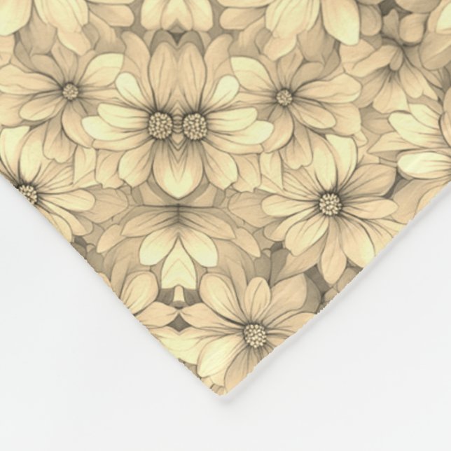 ADOM Mjuk Beige Ornamenterad Filta Fleecefilt (Hörn)