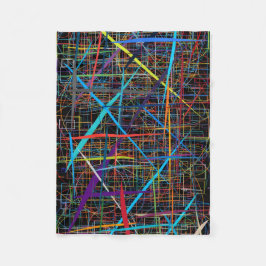 ADOM Neon Lines Abstrakt Kastfilt Fleecefilt