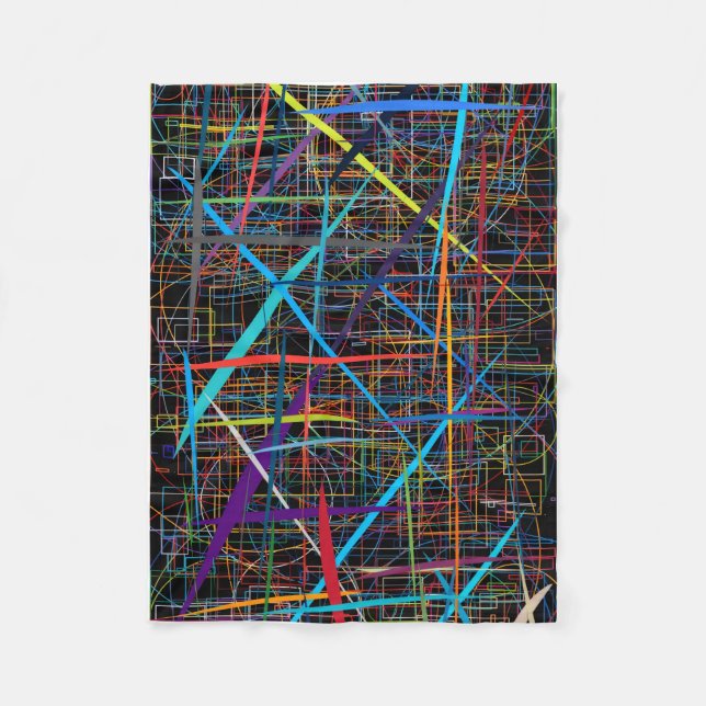 ADOM Neon Lines Abstrakt Kastfilt Fleecefilt (Framsidan)