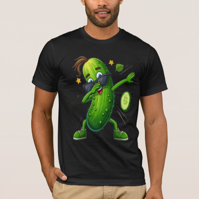 ADOM Premium Dabbing Pickle Grafisk Herr T-Shirt (Framsida)