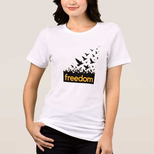 ADOM Premium "Frihet" Minimalistisk Långärmad T-Sh T Shirt (Framsida)