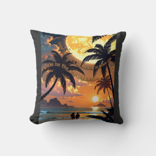 ADOM Premium Tropical Sunset Grafisk Damtröja Kudde