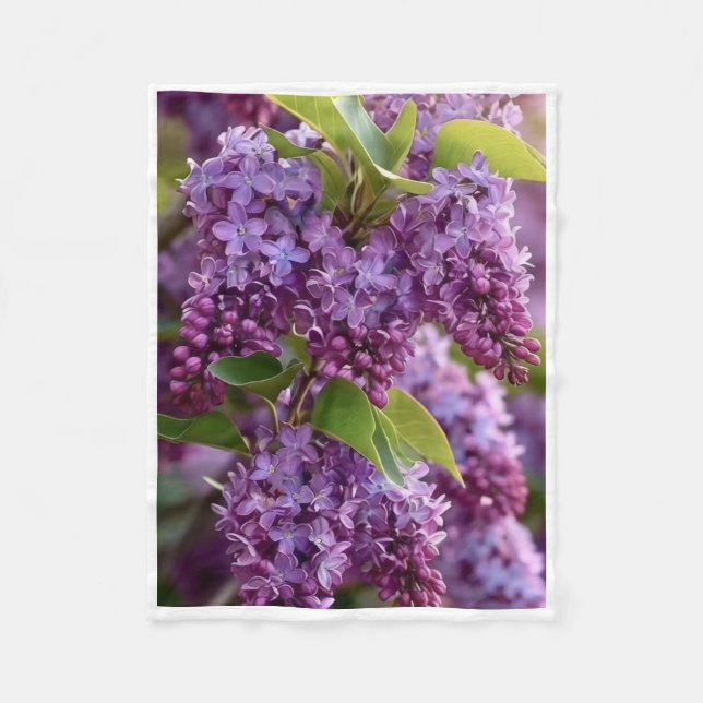 ADOM Purple Lilac Blossoms Blanket Fleecefilt (Framsidan)