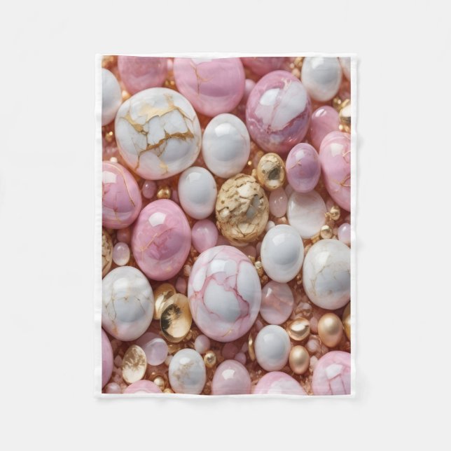 ADOM Rosa och Guld Marmor Ädel Blanket Fleecefilt (Framsidan)