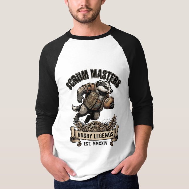 ADOM Scrum Masters Rugby Legends T Shirt (Framsida)