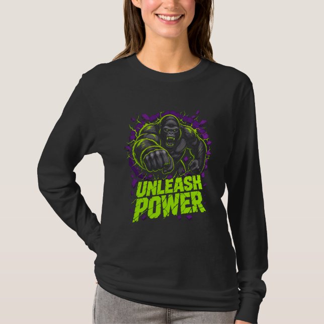 ADOM släpp lös kraftgorilla T Shirt (Framsida)