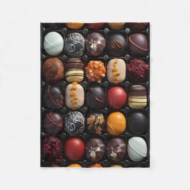 ADOM Sorterade Chokladtryfflar Täcke Fleecefilt (Framsidan)