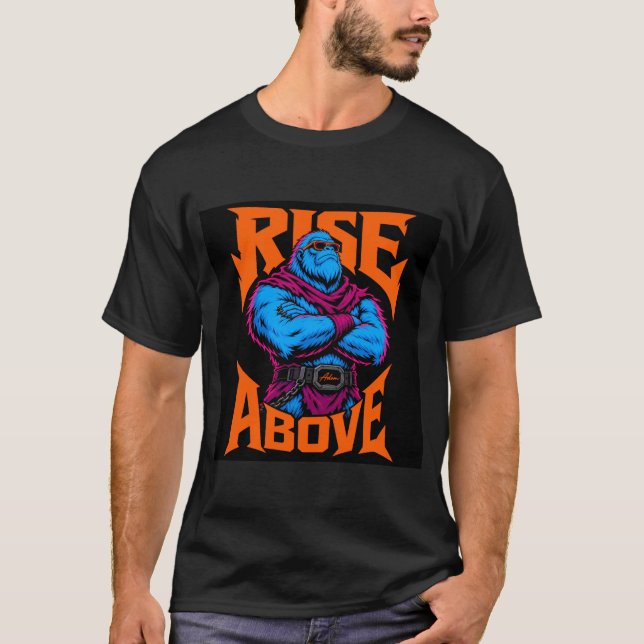 ADOM Stig Upp Över Blå Gorilla T Shirt (Framsida)
