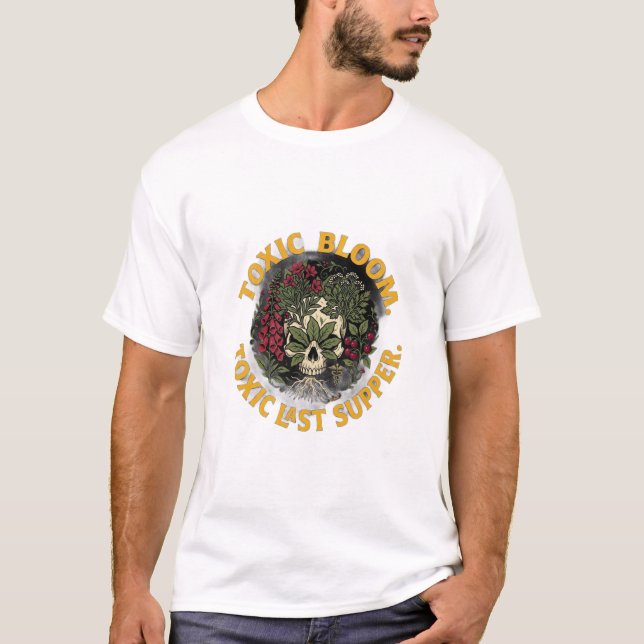 ADOM Toxic Bloom Skalle Konst T Shirt (Framsida)