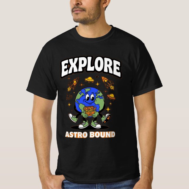 ADOM Utforska Astro Bound Earth Konst T Shirt (Framsida)