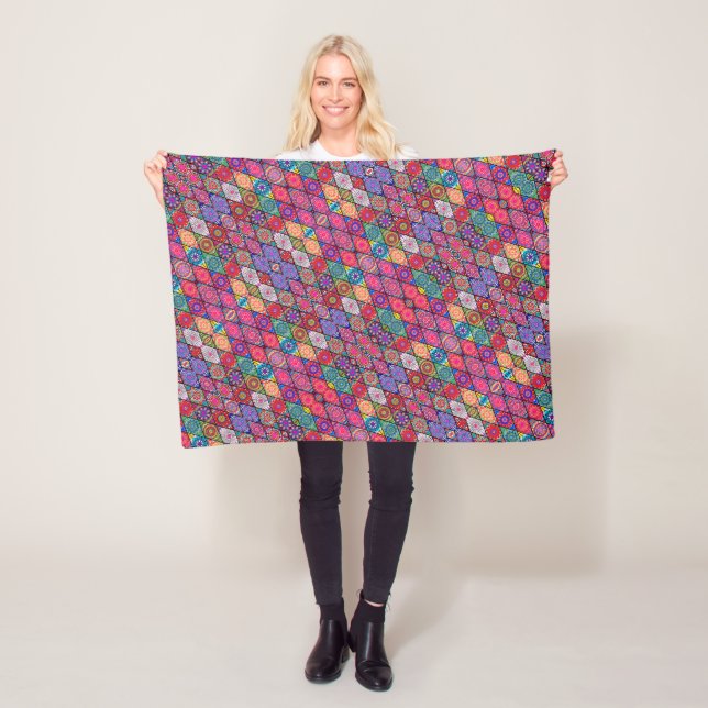 ADOM Vibrant Boho Quiltfilt Fleecefilt (På plats)