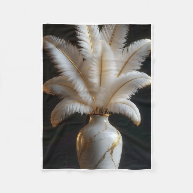 ADOM White Feather Lyx Vas Filtblank Fleecefilt (Framsidan)