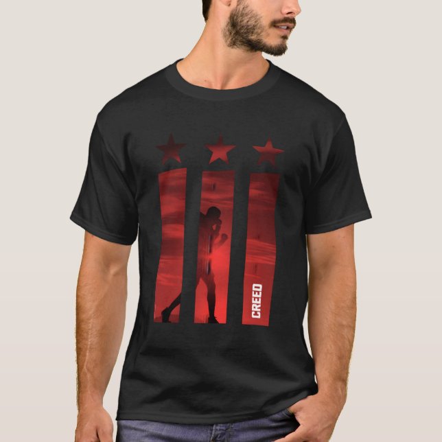 Adonis Creed 3 Stars 3 Pub Red T Shirt (Framsida)