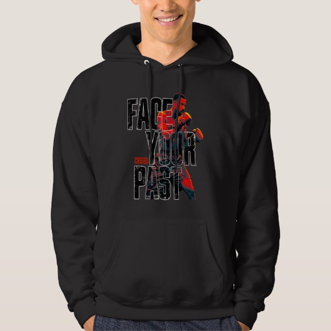 Adonis Creed Face Your Past svart typografi Hoodie (Framsida)