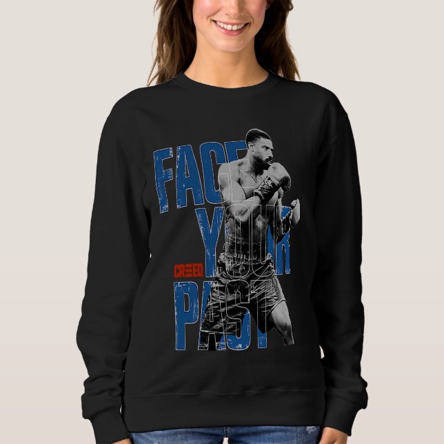 Adonis Creed Konfront Your Past blå typografi T Shirt (Framsida)