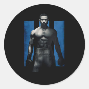 Adonis Creed Pose Facward on III Blue Runt Klistermärke