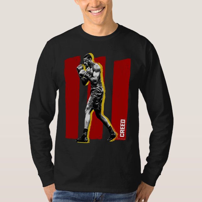 Adonis Creed pose on brush stroked III red T Shirt (Framsida)