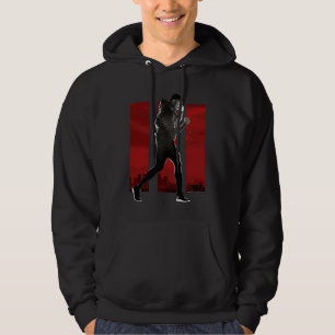 Adonis Creed poserande vänd åt höger på III röd Hoodie